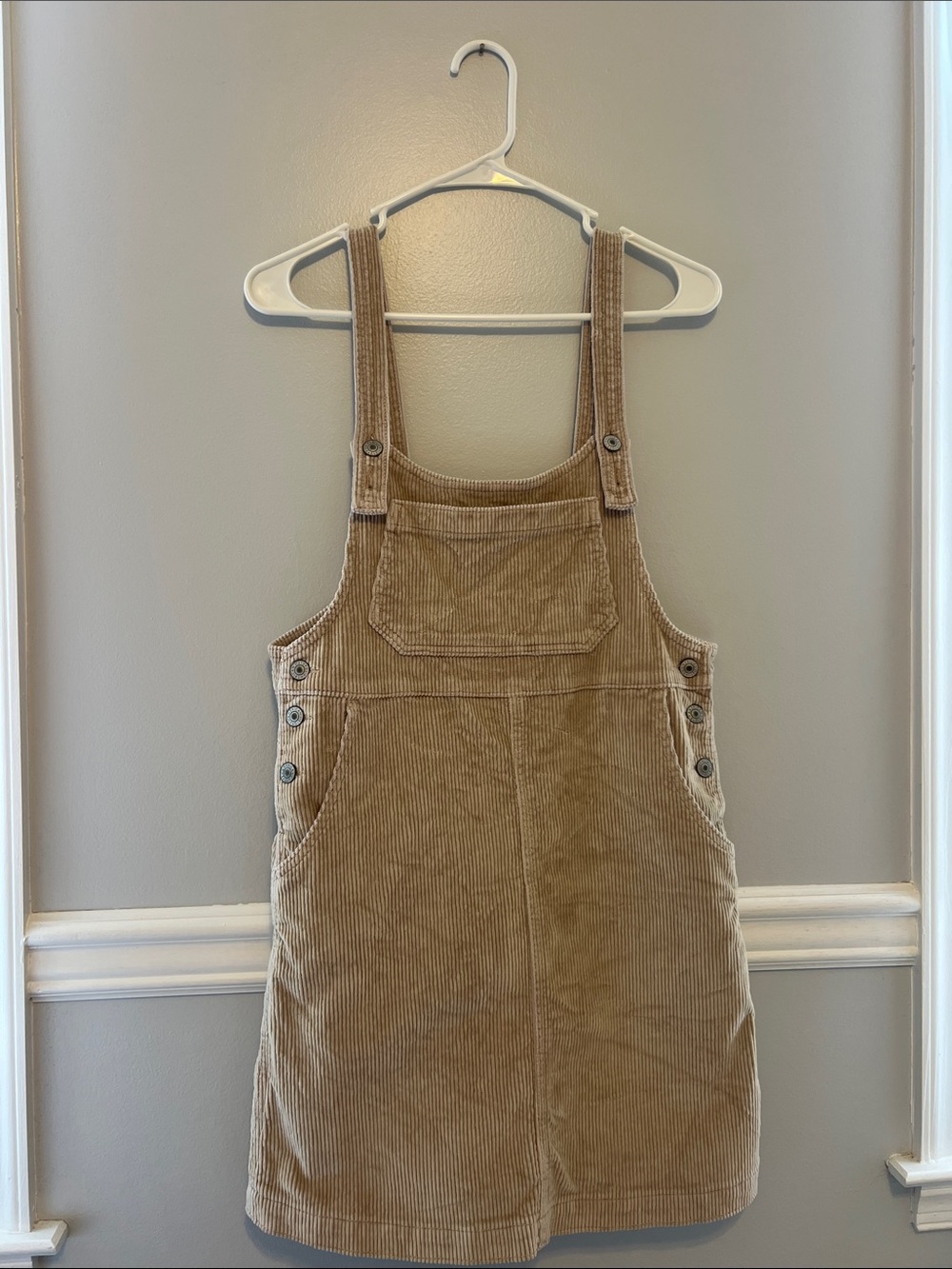 American Eagle Tan Corduroy Overall Dress
